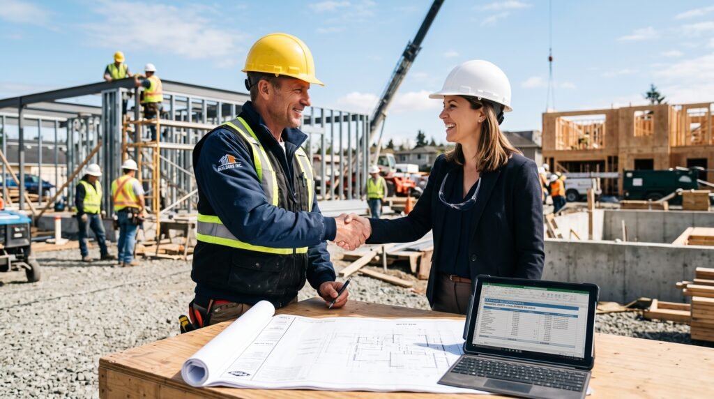 general contractor winning a bid after presenting a construction cost estimate