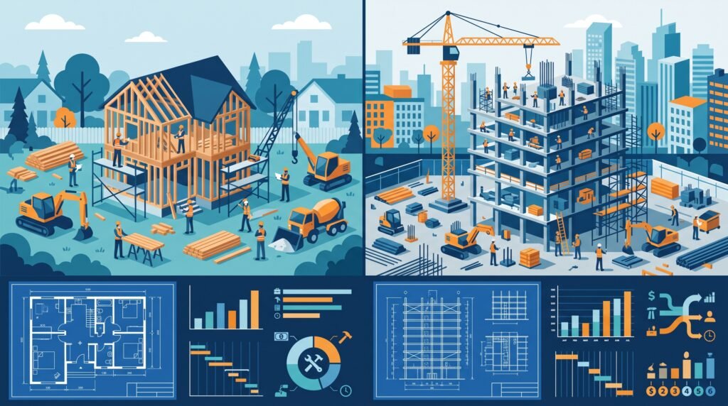 showing a residential home construction site